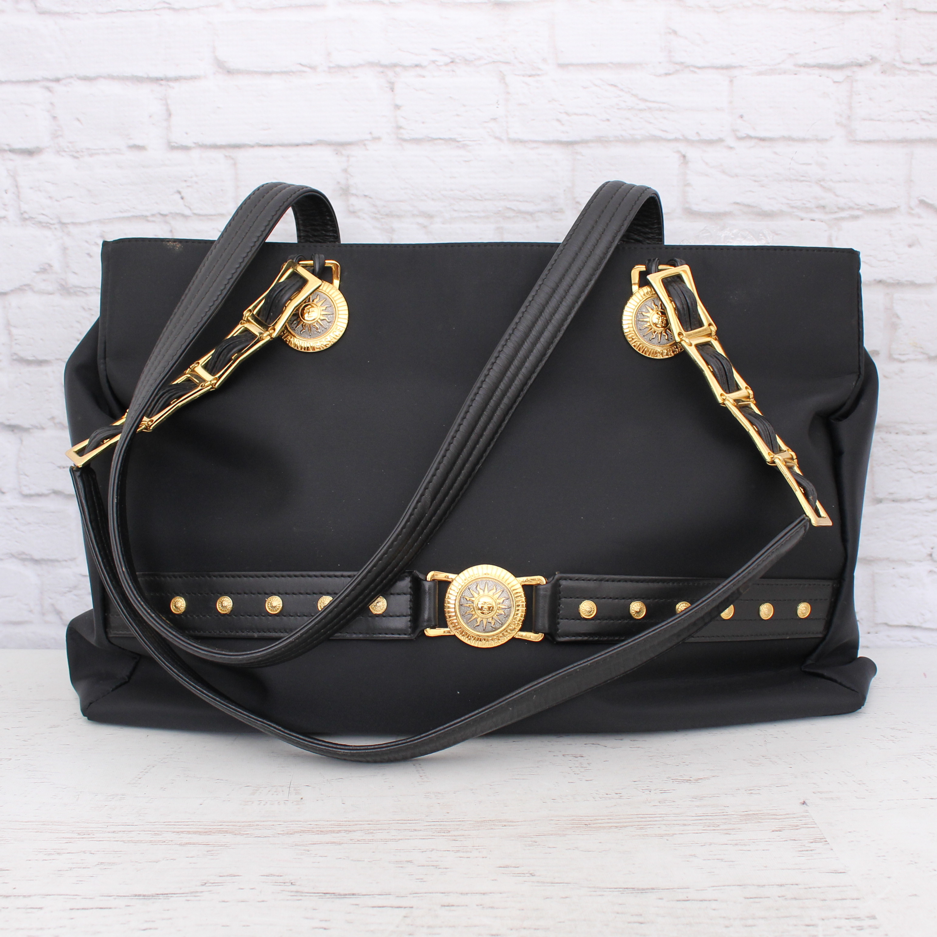 Versace Medusa Sunburst Studded Tote