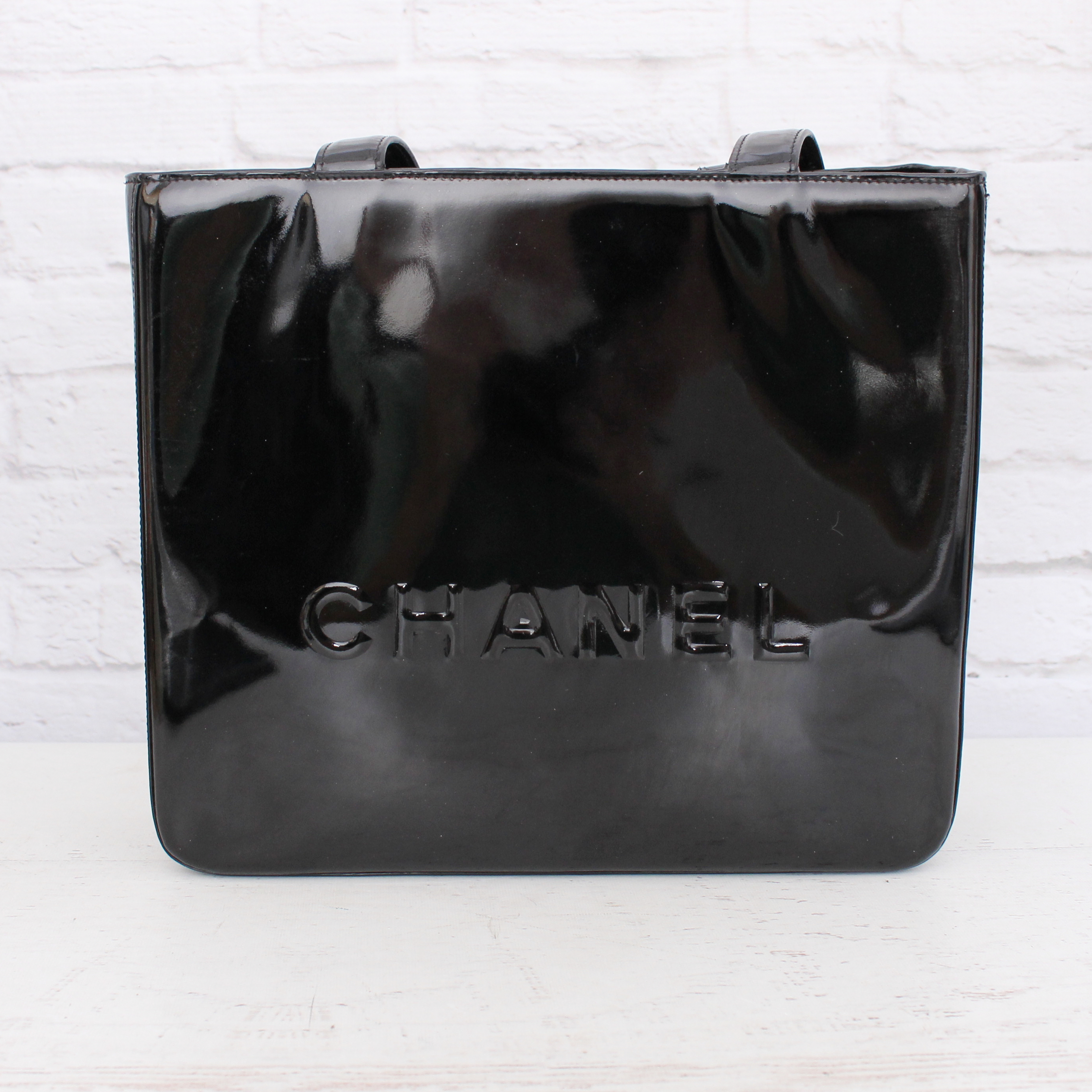Chanel CC Logo Patent Tote