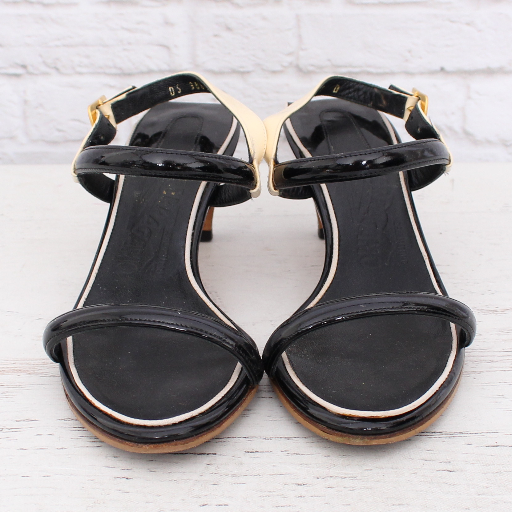 Ferragamo Patent Sandal Heels