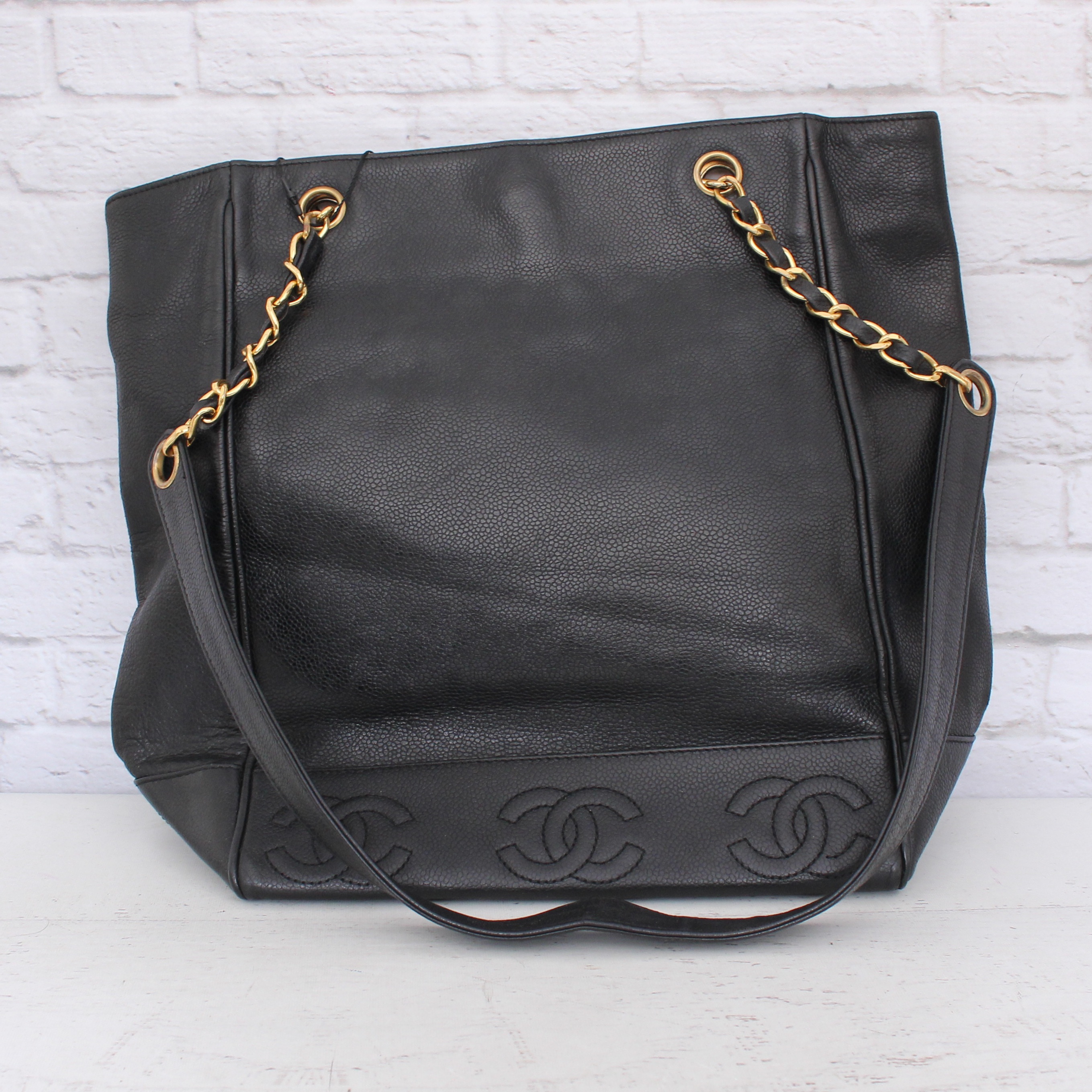 Chanel Caviar Skin Triple Chain Shoulder