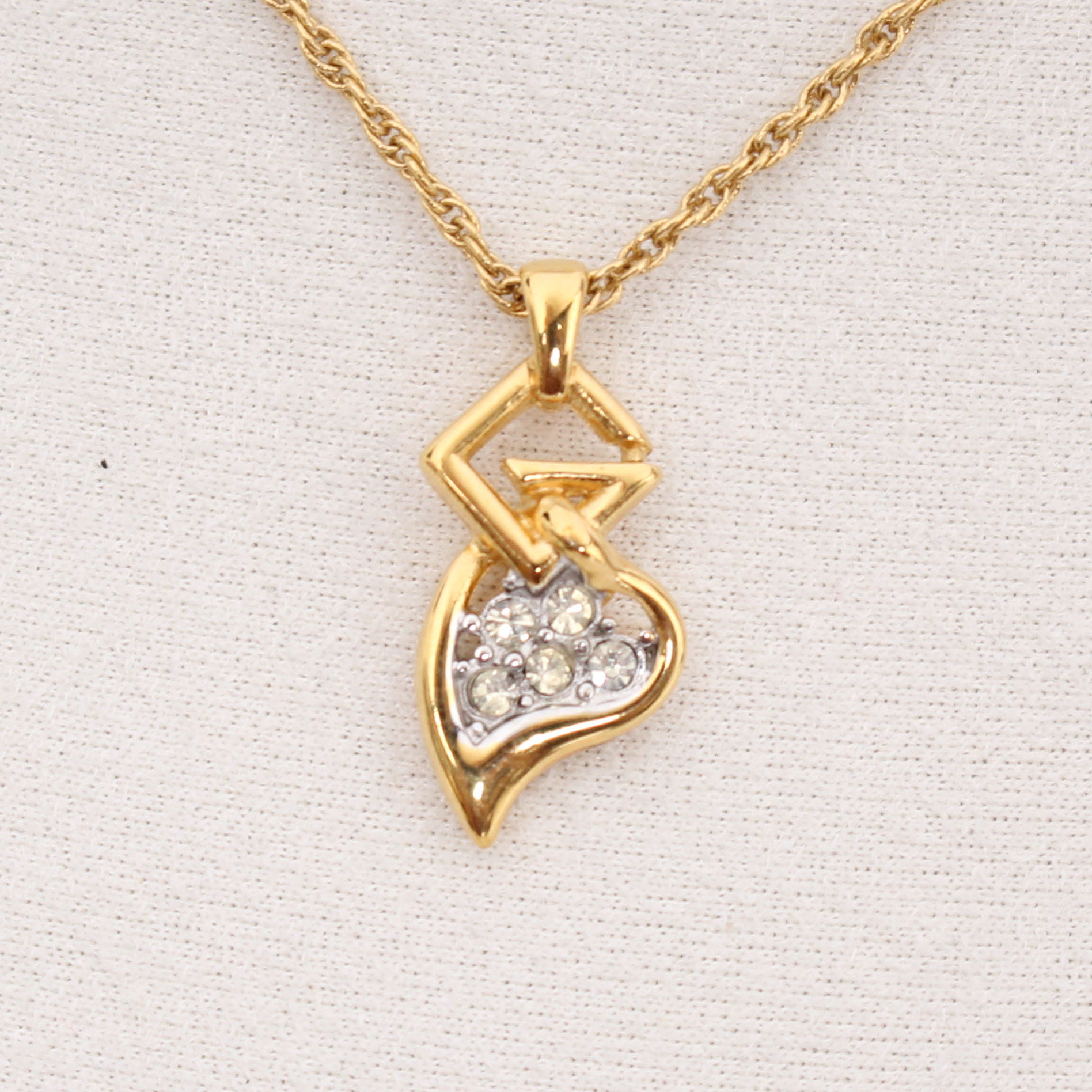 Givenchy Rhinestone Heart Pendant