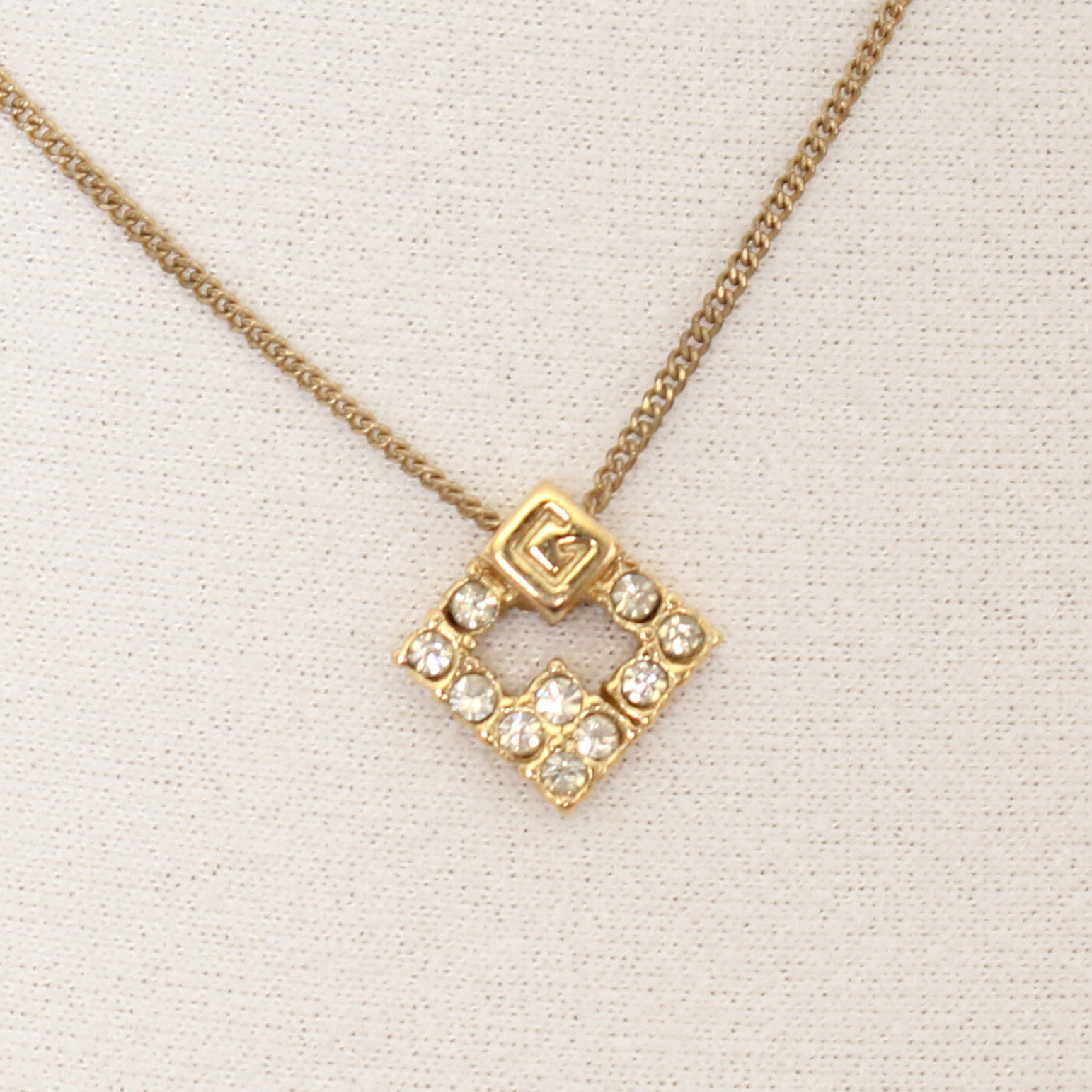 Givenchy G Logo Rhinestone Pendant