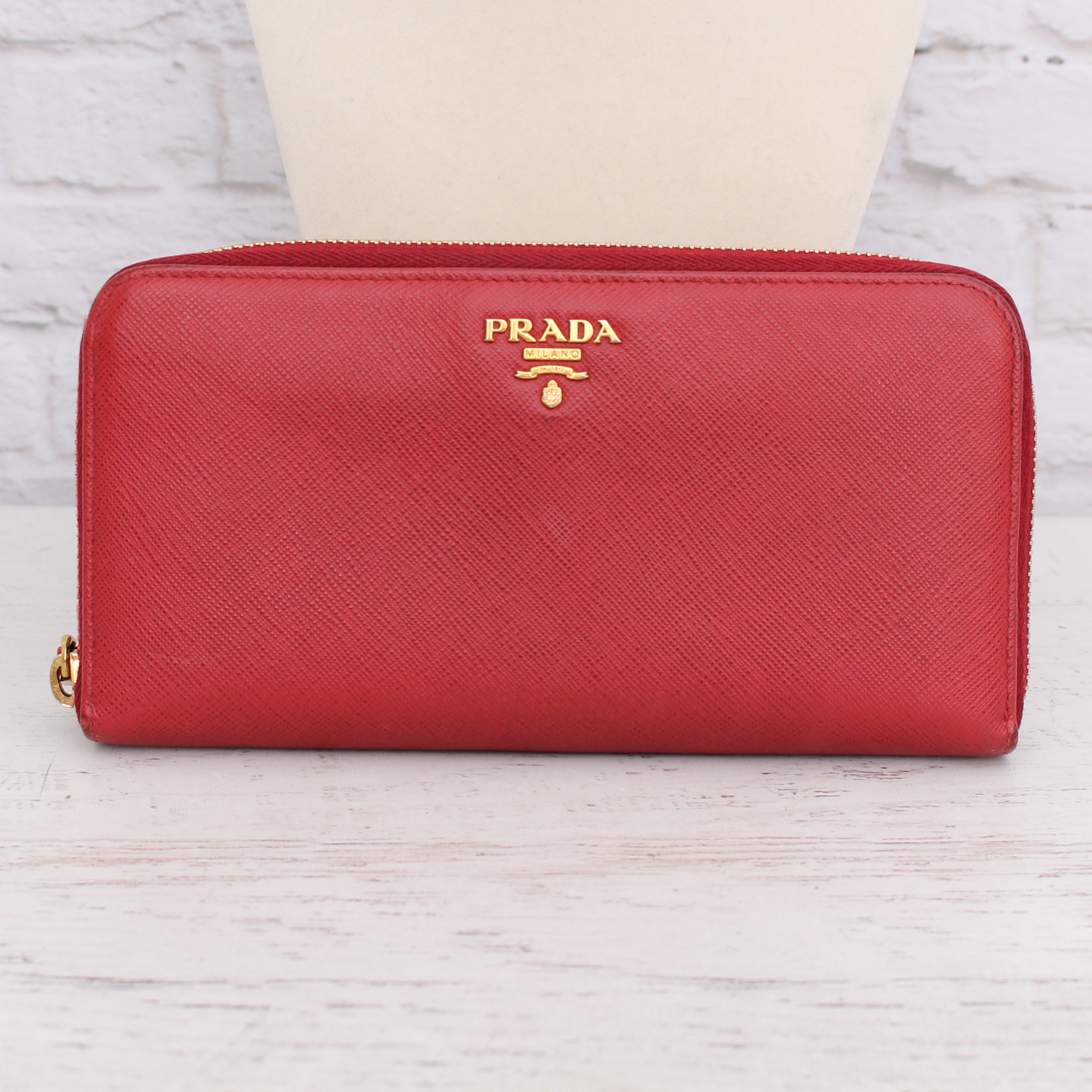 Prada Saffiano Round Zippy Long