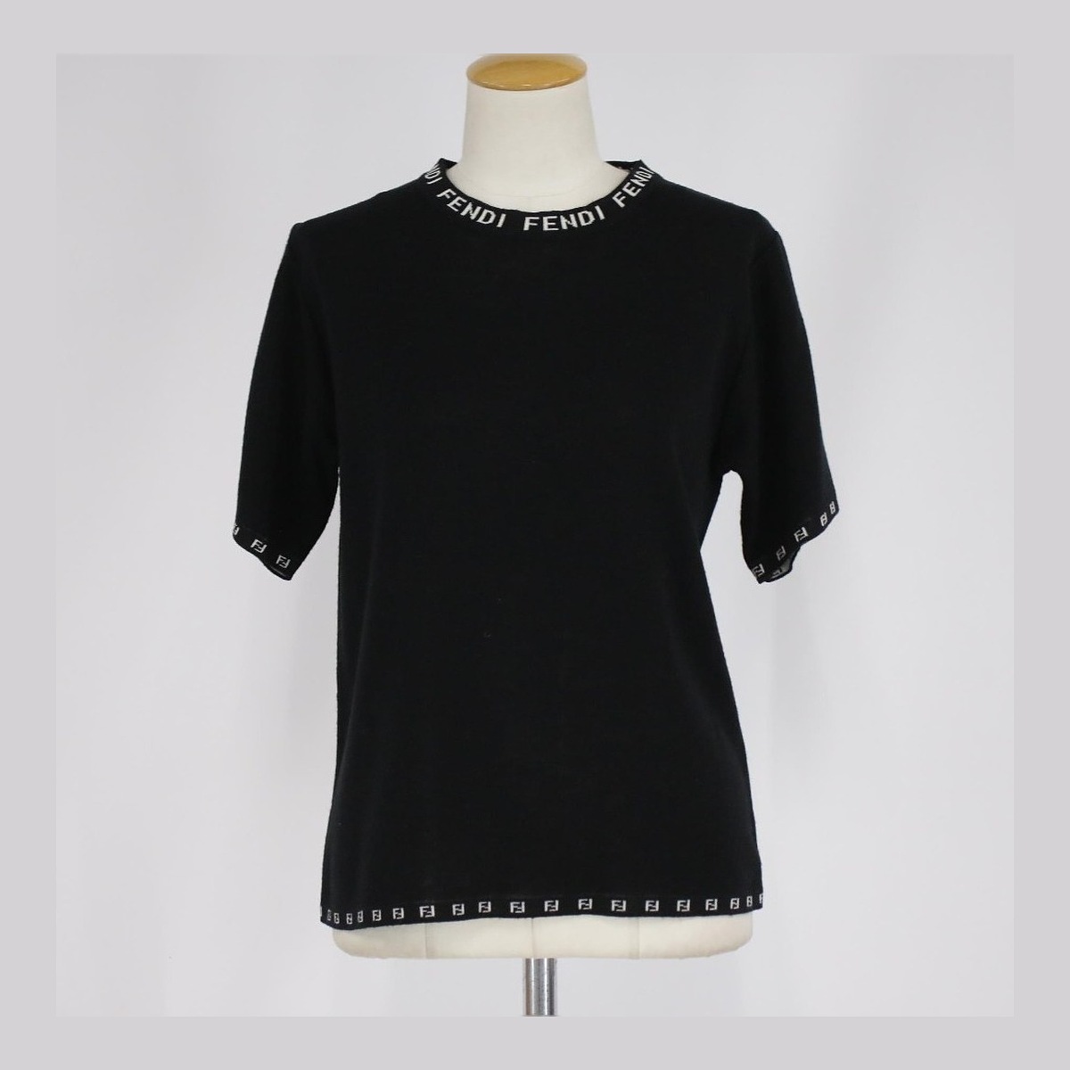 Fendi FF Logo Tape Short Sleeve Knit