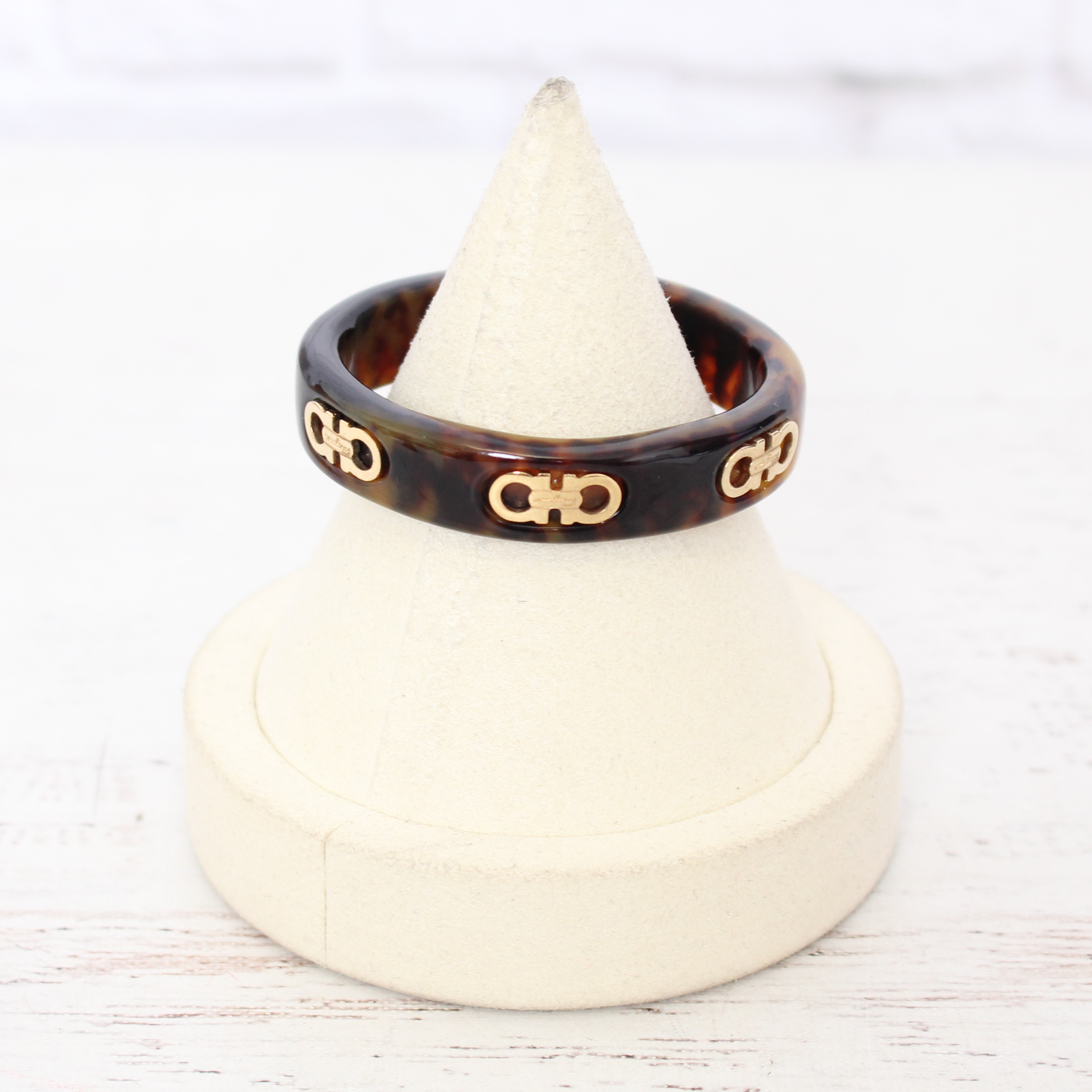 Ferragamo Tortoiseshell Horsebit Cuff