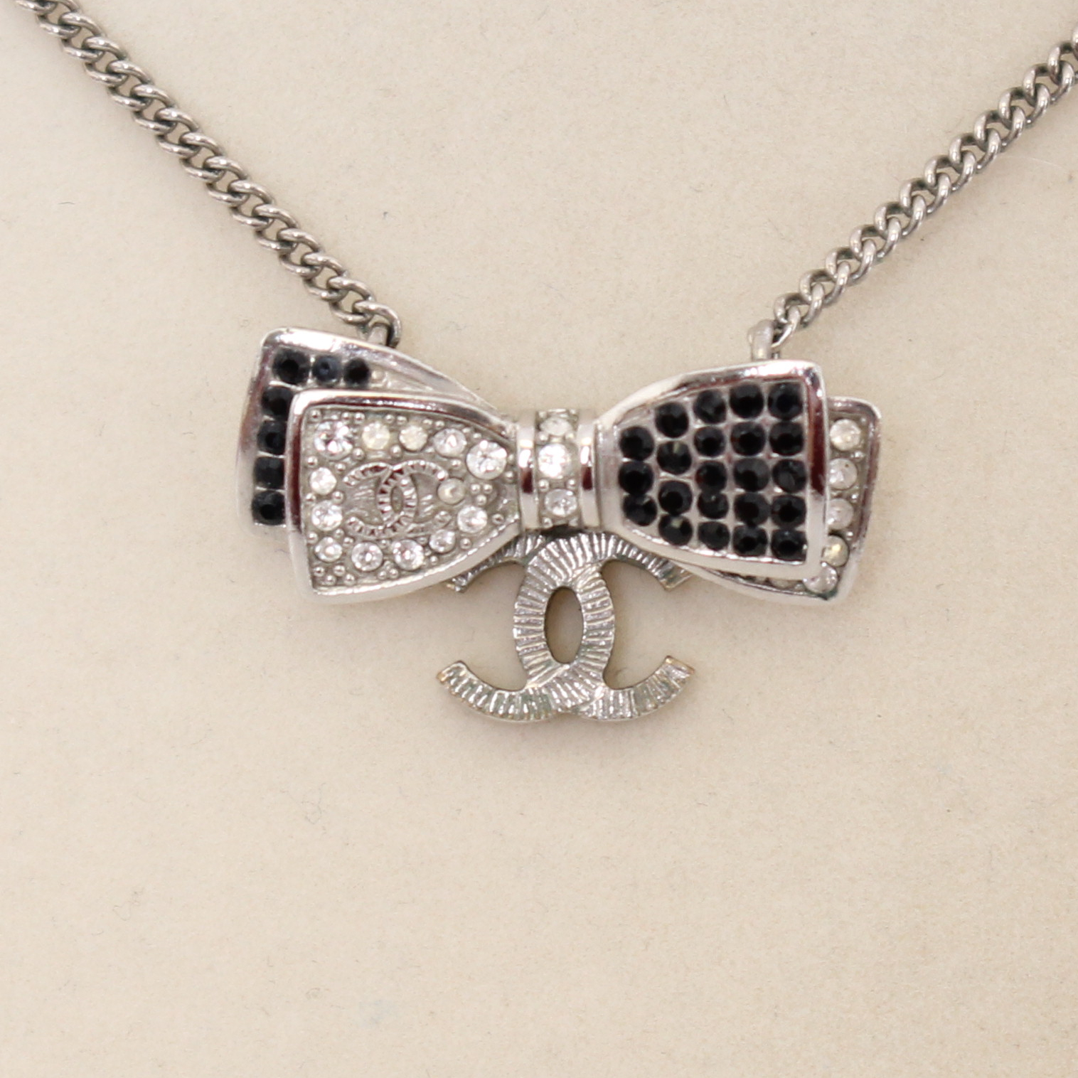 Chanel CC Bow Rhinestone