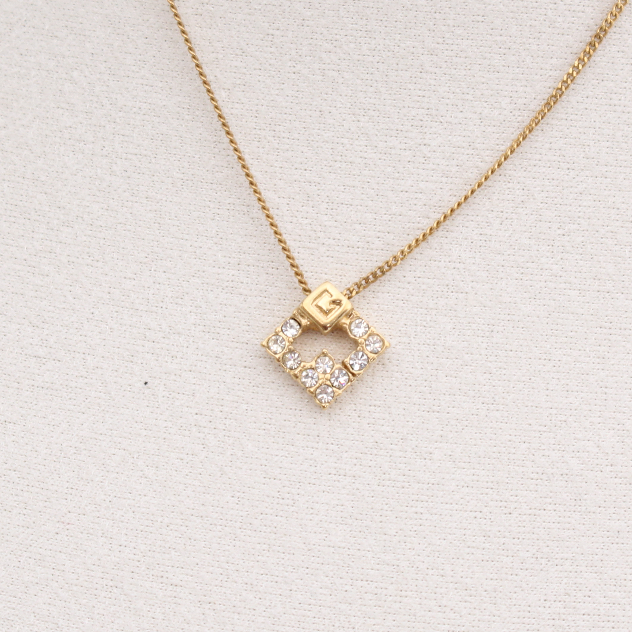 Givenchy G Logo Rhinestone Pendant