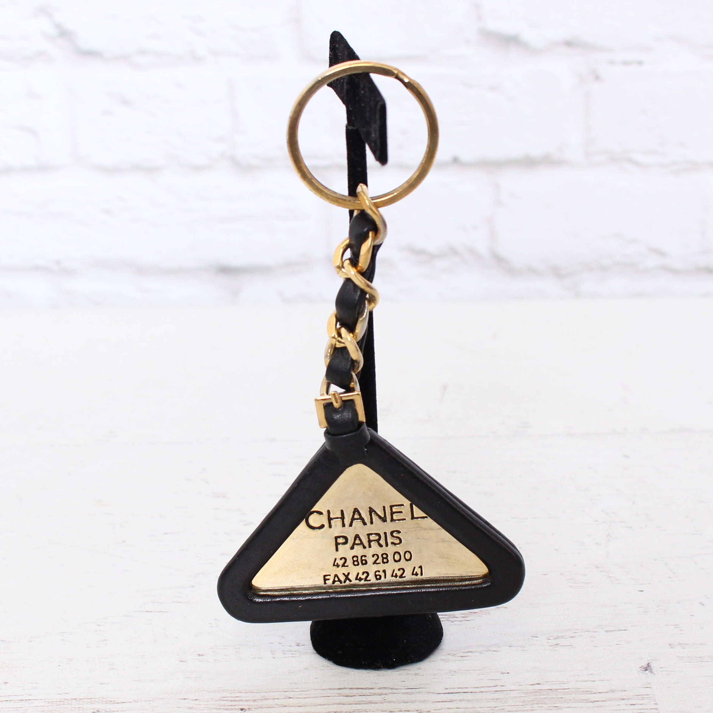 Chanel Triangle Logo Keychain
