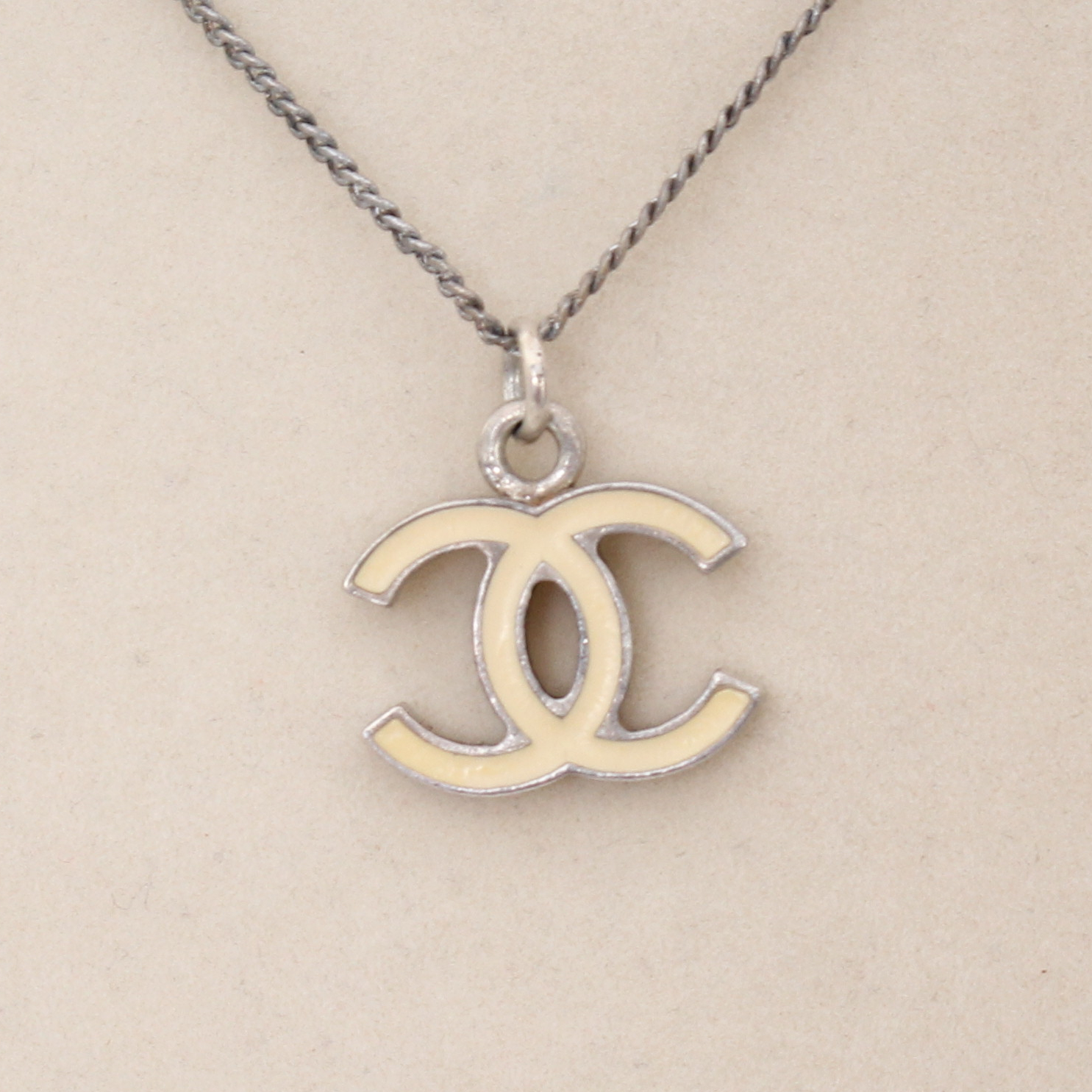 Chanel Ivory Enamel CC