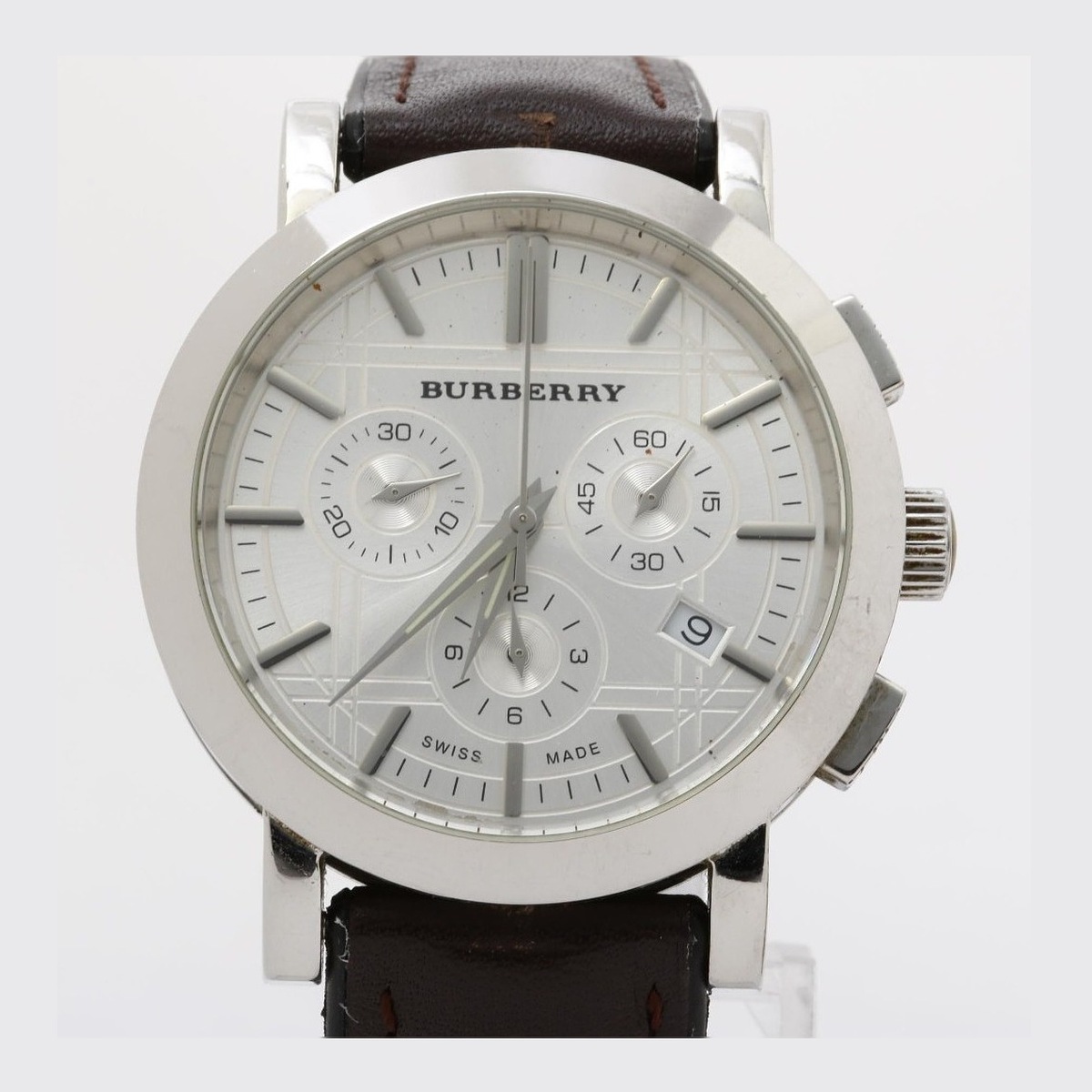 Burberry Chronograph White Dial Leather