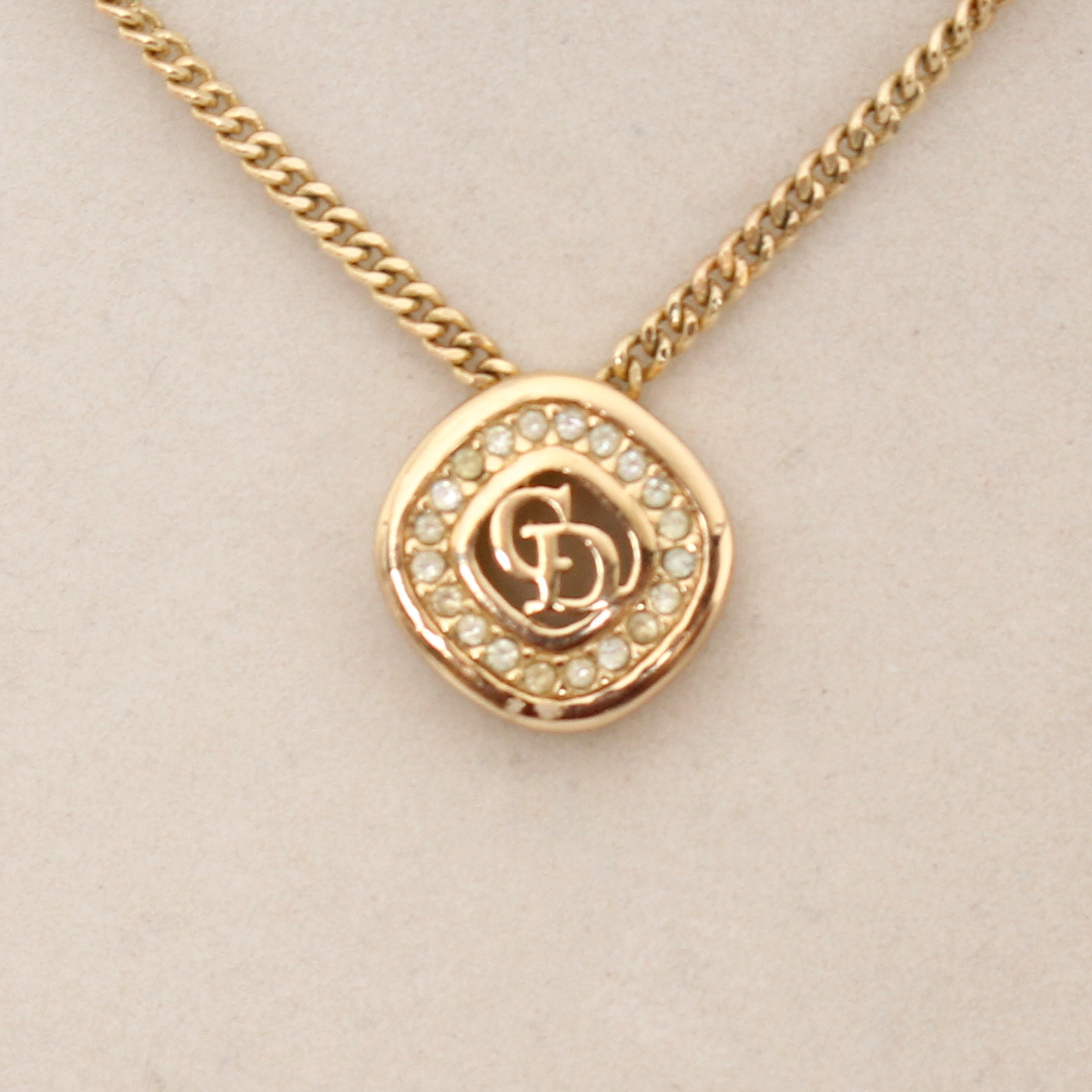Dior CD Monogram Pendant with Rhinestones