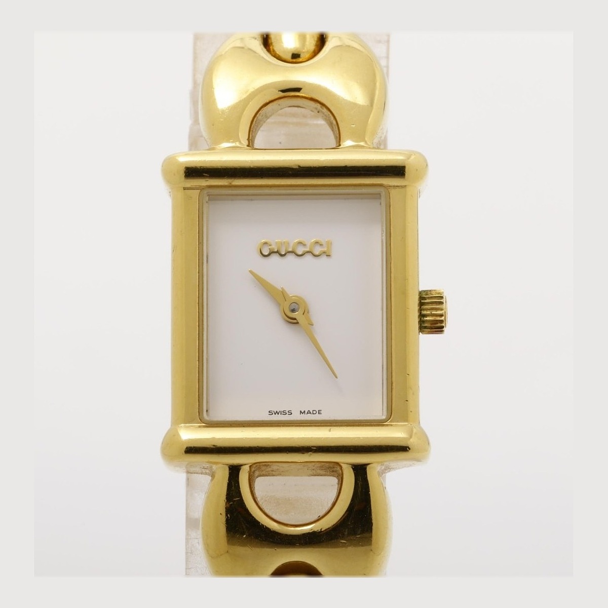 Gucci Horsebit Rectangular White Dial