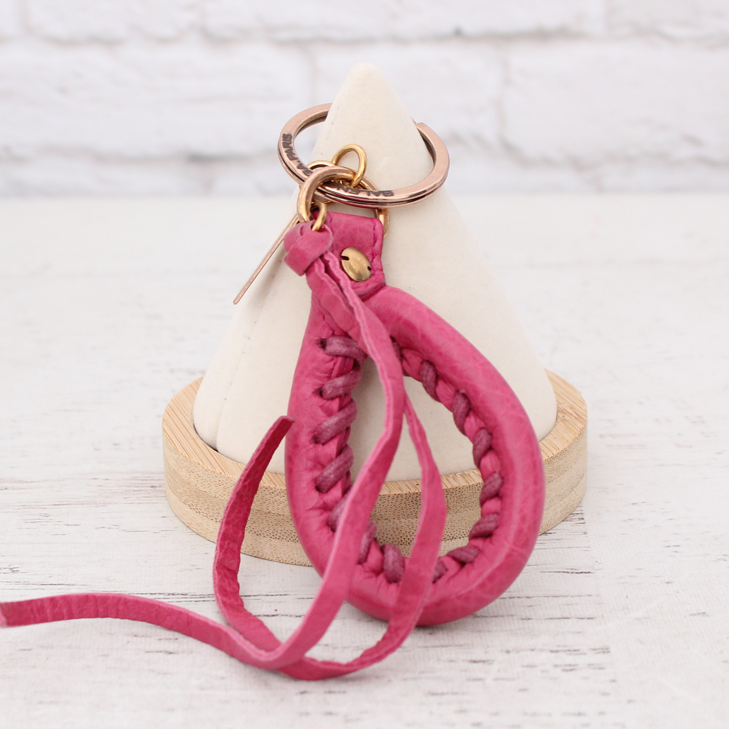 Balenciaga Braided Leather Keyring