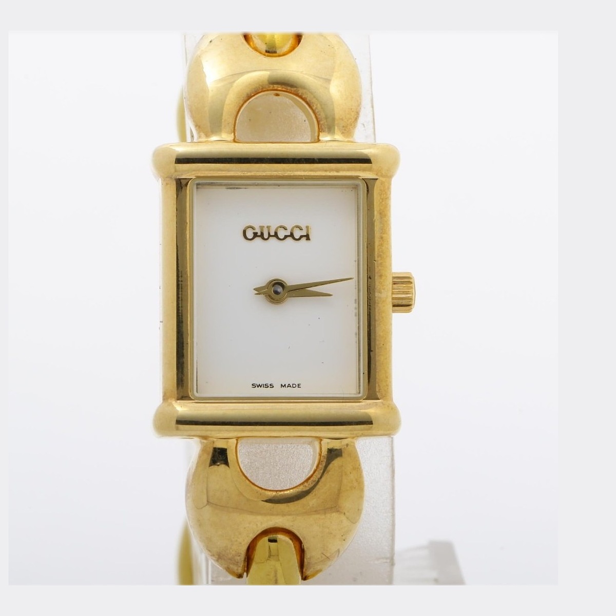 Gucci Horsebit Rectangular White Dial
