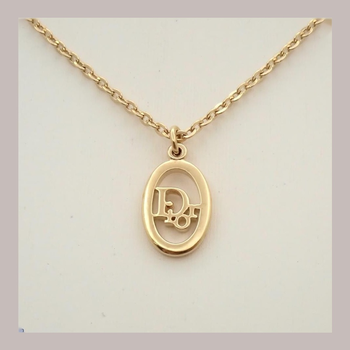 Dior Oval Engraved Pendant