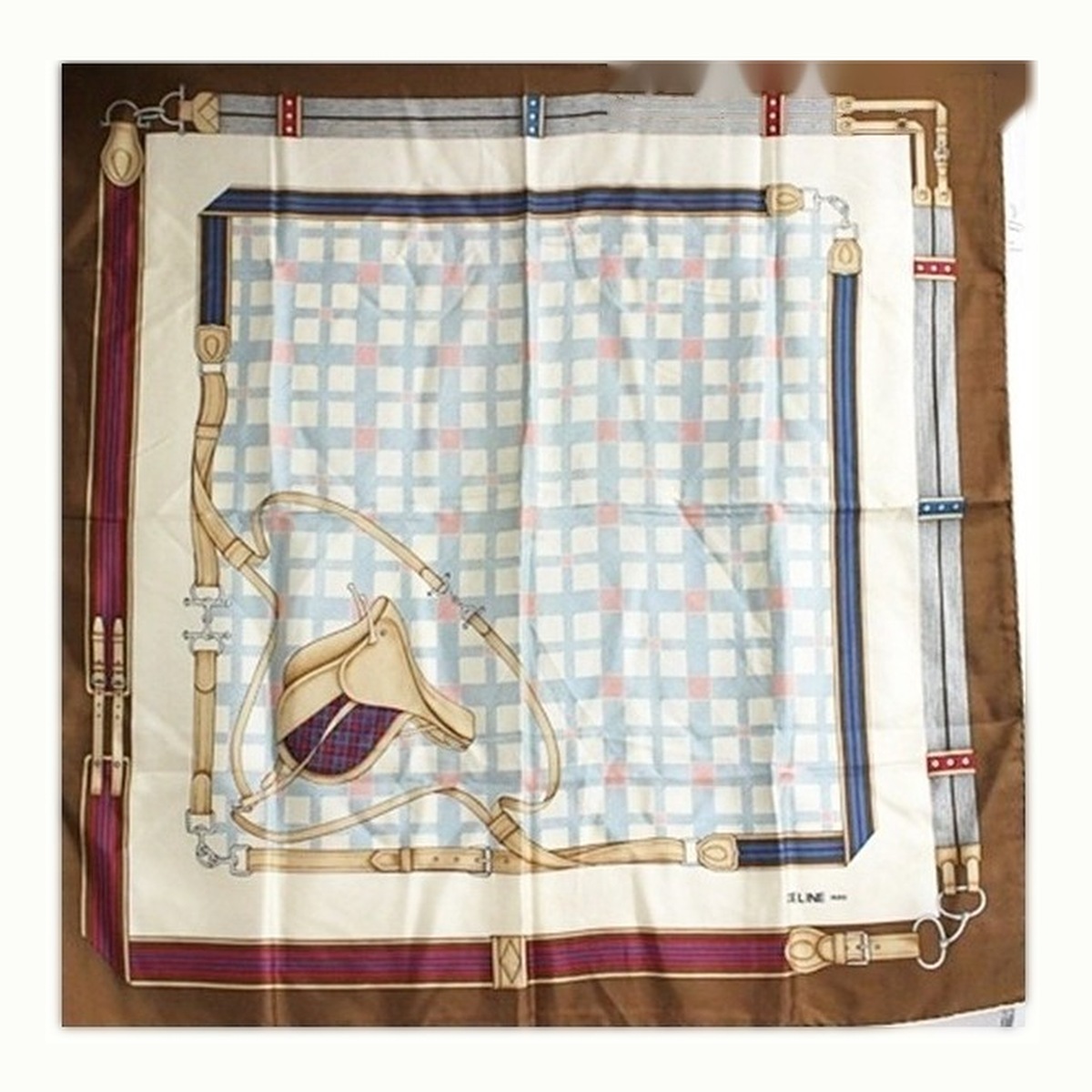 Celine Bordered Grid Print
