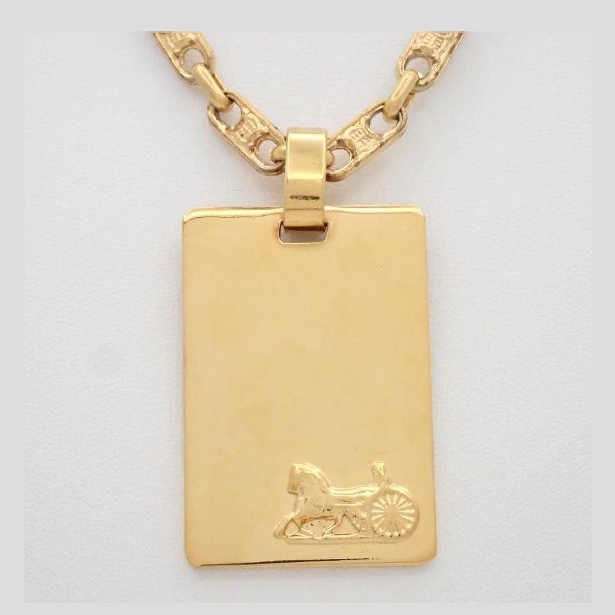 Celine Engraved Plate Pendant