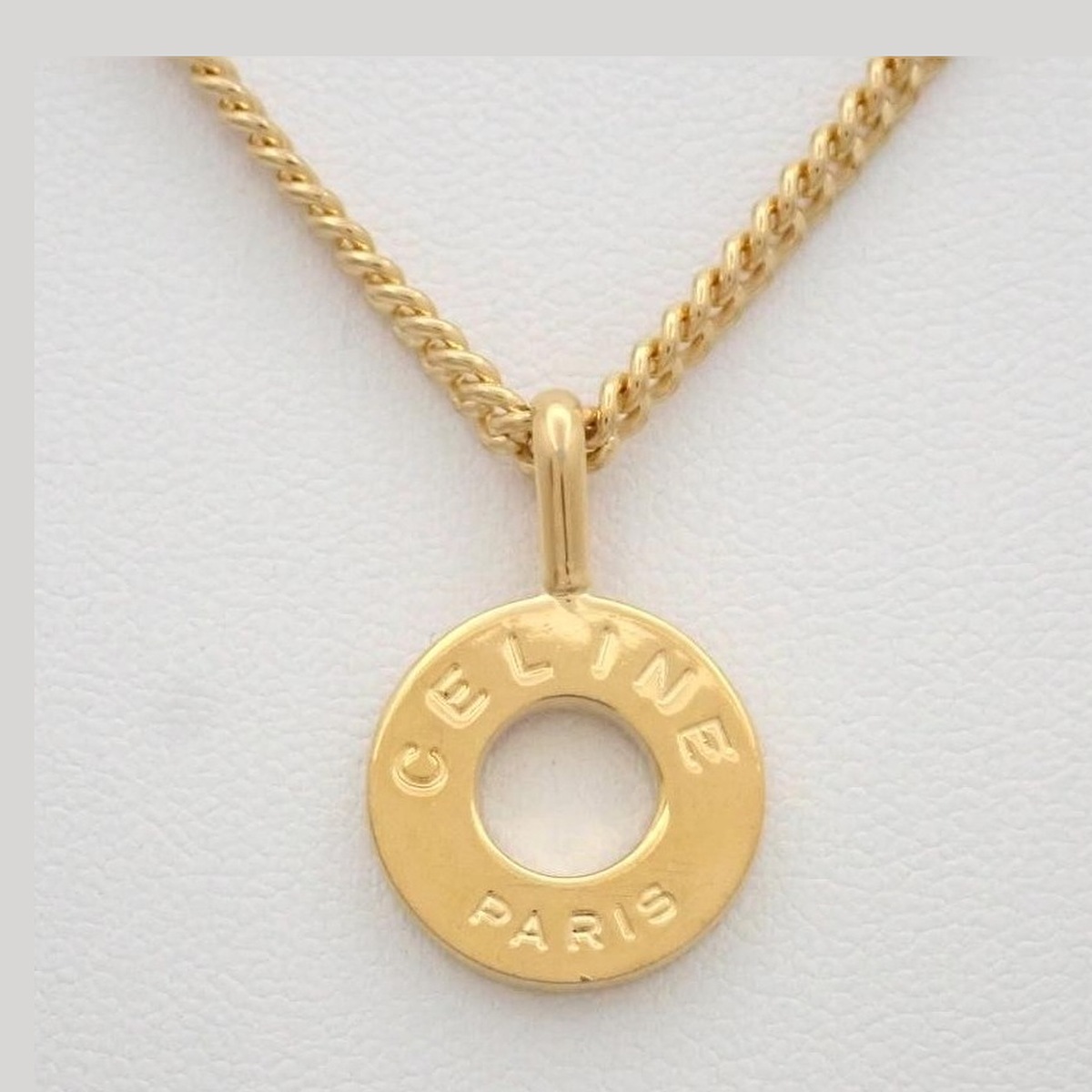 Celine Engraved Circle Pendant